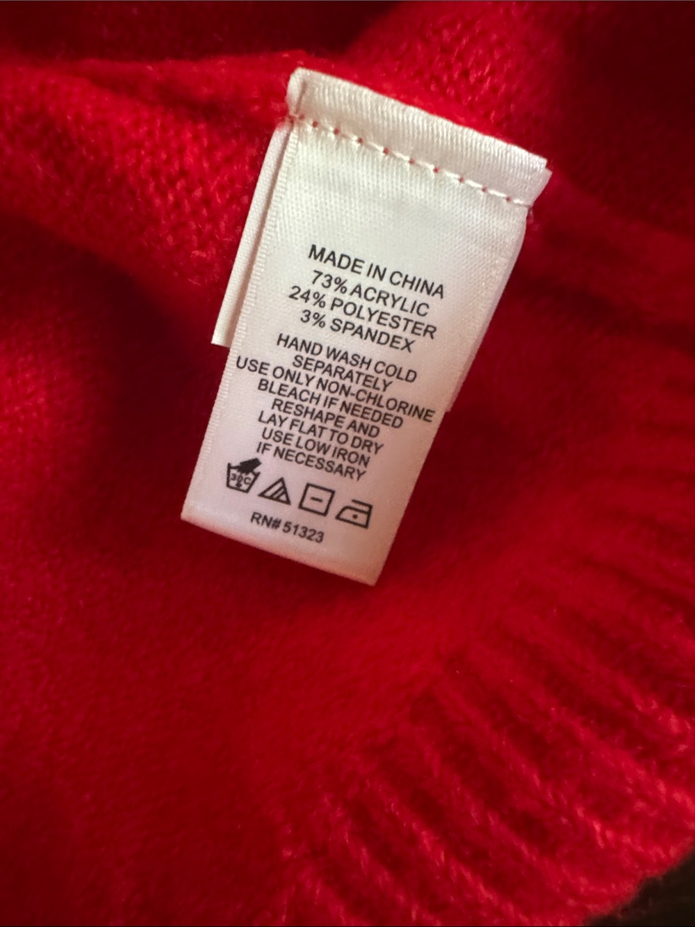 CeCe Red Crewneck Sweater with Rhinestone "Love" Script - Picture 6 of 7